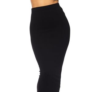 The Black Basic Midi Skirt